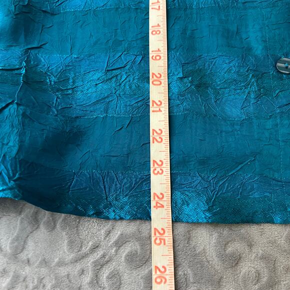 Koret Dress Bright Teal Button Up Top Large - Picture 9 of 9